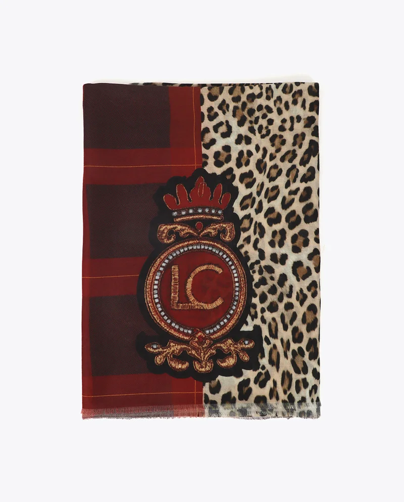 لولا كساديمونت Animal Print and Tartan Scarf